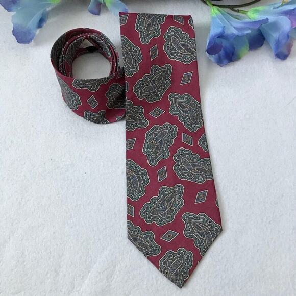 Barrister Wallachs Vintage 100% Silk Tie - Picture 2 of 7